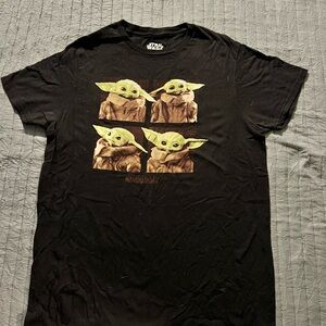 Star Wars Black T-Shirt with Baby Yoda Print